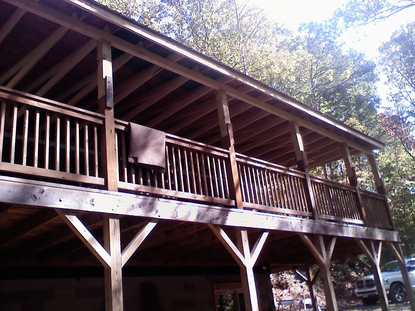 Timber framing under a new elevated porch and deck — Roof Leak Repair in Highland Mills by Roofing Brothers